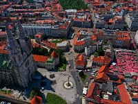 Panorama. Kaptol i centar Zagreba, pogled iz zraka